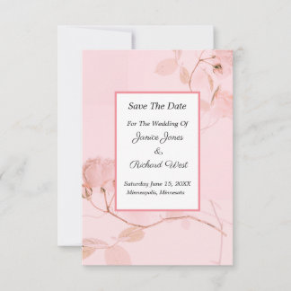 Reserve A Data Casamento Romântico de Rosa Rosa Mole