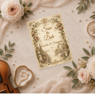 Reserve A Data Casamento Romântico em Jardim Vintage