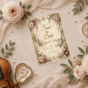 Reserve A Data Casamento Romântico em Jardim Vintage