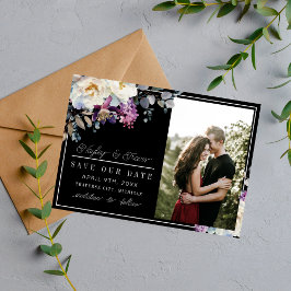 Reserve A Data Casamento Romântico Floral Moody Dark Fllowers