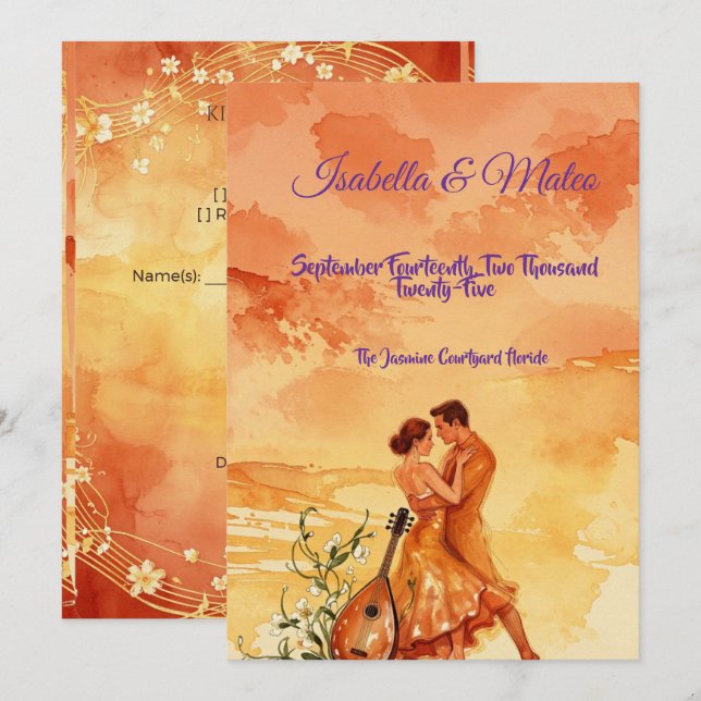 Reserve A Data Casamento Romântico Isabella & Mateo  (Frente/Verso)