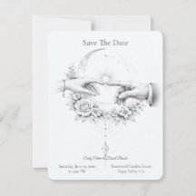 Casamento Romântico Mãos Design Minimalista