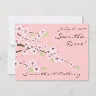 Reserve A Data Casamento rosa de Cherry Blossom Salve a data
