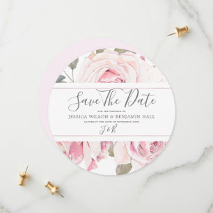 Reserve A Data Casamento Rosa Floral Aquarela Bege