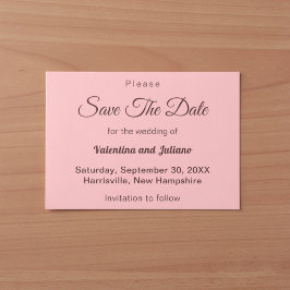 Reserve A Data Casamento Rosa Minimalista Com Texto Burgundy Escu