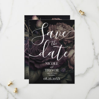 Reserve A Data Casamento Rosa Rosa Púrpura Profunda Personalizada