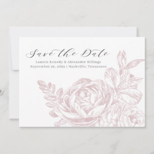 Reserve A Data Casamento rosa-Rosa Romântico Salve a Data