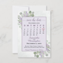 Reserve A Data Casamento Roxo do Calendário de Lavandas Eucalyptu
