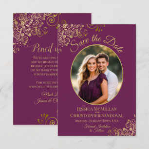 Reserve A Data Casamento Roxo Do Gabinetes De Fotografia Oval Dou