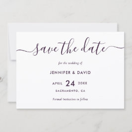 Reserve A Data Casamento Roxo Moderno Elegante