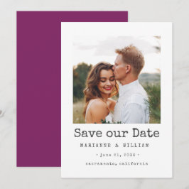 Reserve A Data Casamento Roxo Simples Foto SQUARE Salvar data