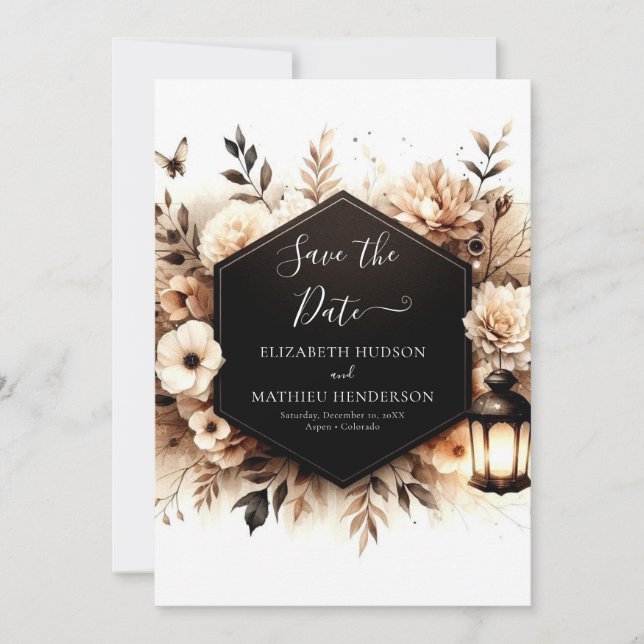 Reserve A Data Casamento Russo das Flores Simples (Frente)