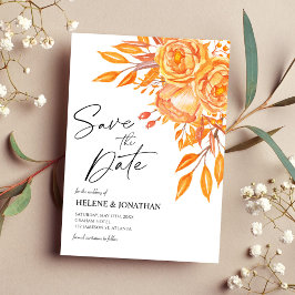 Reserve A Data Casamento Russo de Terracotta Floral Moderno