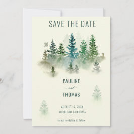 Reserve A Data Casamento Russo de Watercolor Misty Woodland
