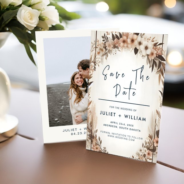 Reserve A Data Casamento Russo do Garden Floral Primavera Wood Bo (Criador carregado)