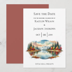 Reserve A Data Casamento Rustic Autumn Lakeside Forest