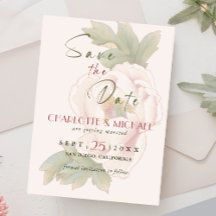 Casamento Rustic Blush Pink Peony Salva a Data