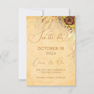 Reserve A Data Casamento Rustic Bohemian Sunflower