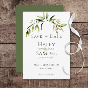 Reserve A Data Casamento Rustic Botanical Greenery Bough