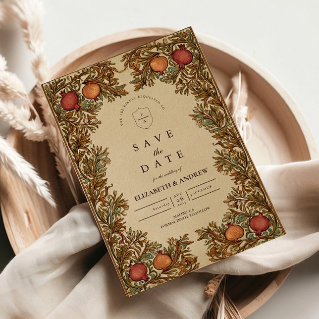 Reserve A Data Casamento Rustic Botanical Pomegranate (Criador carregado)