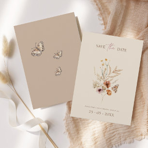 Reserve A Data Casamento Rustic Brown Wildflower e Borboletas