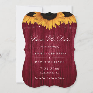 Reserve A Data Casamento Rustic Burgundy Sunflower