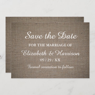 Reserve A Data Casamento Rustic Burlap