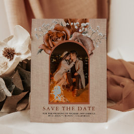 Reserve A Data Casamento Rustic Burlap Orange Rosa Terracotta