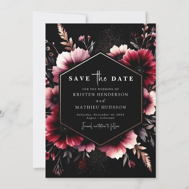 Reserve A Data Casamento Rustic Chic Burgundy (Frente)