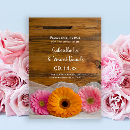 Reserve A Data Casamento Rustic Daisy Trio Barn Salve a Data
