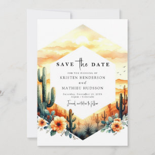 Reserve A Data Casamento Rustic Editable Cactus