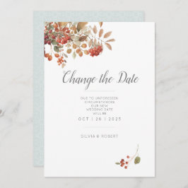 Reserve A Data Casamento Rustic Fall Foliage Watercolor