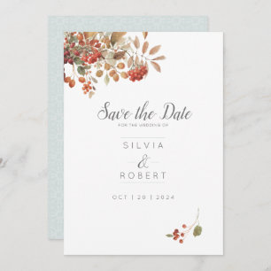 Reserve A Data Casamento Rustic Fall Foliage Watercolor