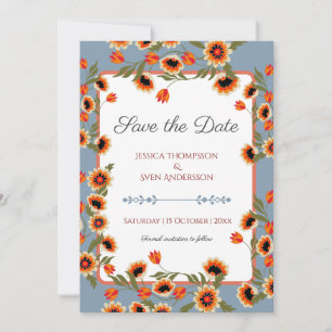 Reserve A Data Casamento Rustic Floral Escandinávia Inspirado Fol