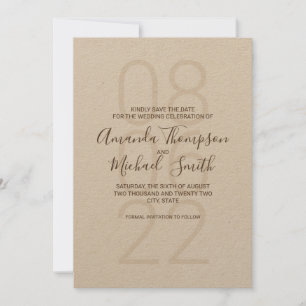 Reserve A Data Casamento Rustic Kraft Paper