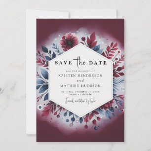 Reserve A Data Casamento Rustic Minimal Burgundy