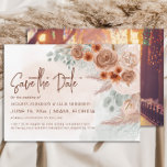 Reserve A Data Casamento Rustic Pampas Grass Terracotta<br><div class="desc">Casamento de grama de pampas, russo e boêmico Salve o cartão de data com terracota bonito e queimou flores e gramíneas laranja. Personalizado com suas informações na frente e sua foto na parte de trás. Entre em contato comigo para obter assistência com suas personalizações ou para solicitar outros produtos Zazzle...</div>