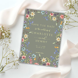 Reserve A Data Casamento Rustic Simple Wildflower Sage Garden