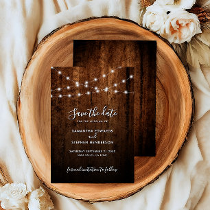 Reserve A Data Casamento Rustic String Lights & Wood