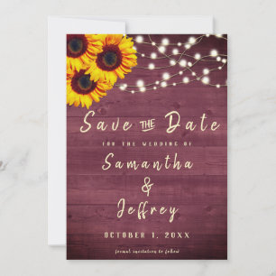Reserve A Data Casamento Rustic Sunflower Burdundy