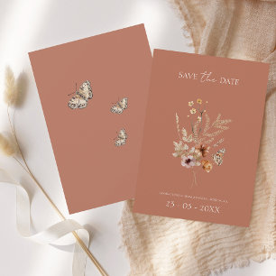 Reserve A Data Casamento Rustic Terracotta Autumn Fall Selvagens