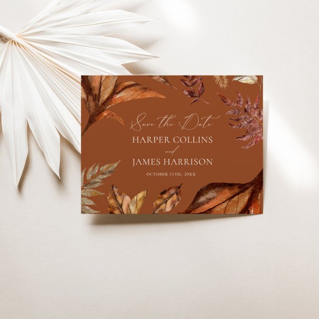Reserve A Data Casamento Rustic Terracotta Floral Boho Marinho (Rustic Terracotta Floral Boho Navy Wedding Save The Date)