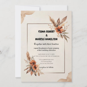 Reserve A Data Casamento Rustic Terracotta Florals & Pampas Grass