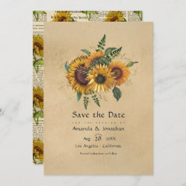 Reserve A Data Casamento Rustic Vintage Sunflower