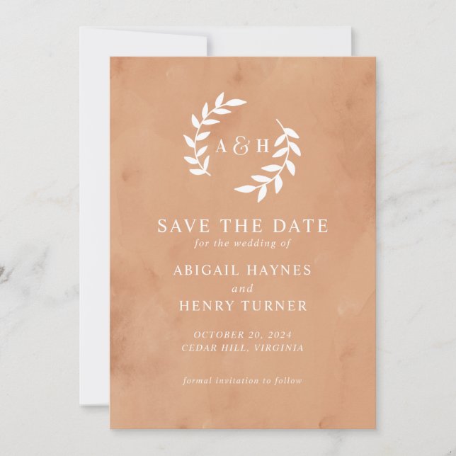 Reserve A Data Casamento Rustic Watercolor (Frente)