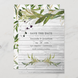 Reserve A Data Casamento Rustic Watercolor