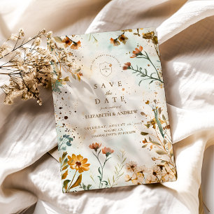 Reserve A Data Casamento Rustic Wildflower Watercolor