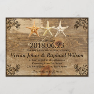 Reserve A Data Casamento Rustic Wood & Starfish Beach Salvar a Da