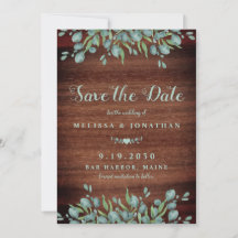 Casamento Rustic Wood Watercolor Eucalyptus Greene