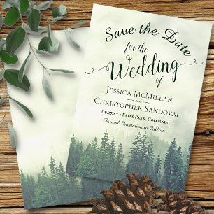 Reserve A Data Casamento Rustic Woods Green Mountain Pine Trees
